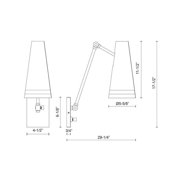 Brickell One Light Wall Sconce Matte Black/Hazelnut Leather-Lamps-Alora-Lighting Design Store