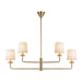 Bridgette Four Light Chandelier Brushed Gold/White Linen-Large Chandeliers-Alora-Lighting Design Store