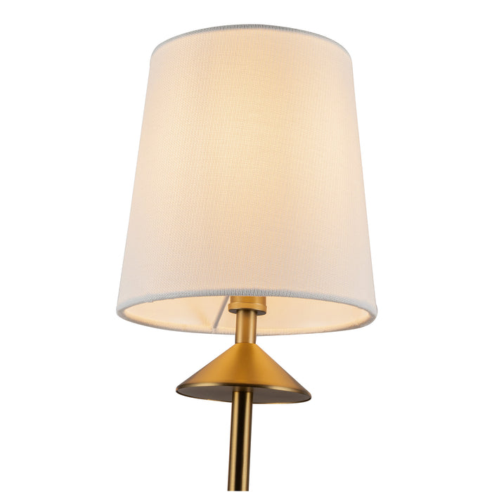 Bridgette Four Light Chandelier Brushed Gold/White Linen-Large Chandeliers-Alora-Lighting Design Store