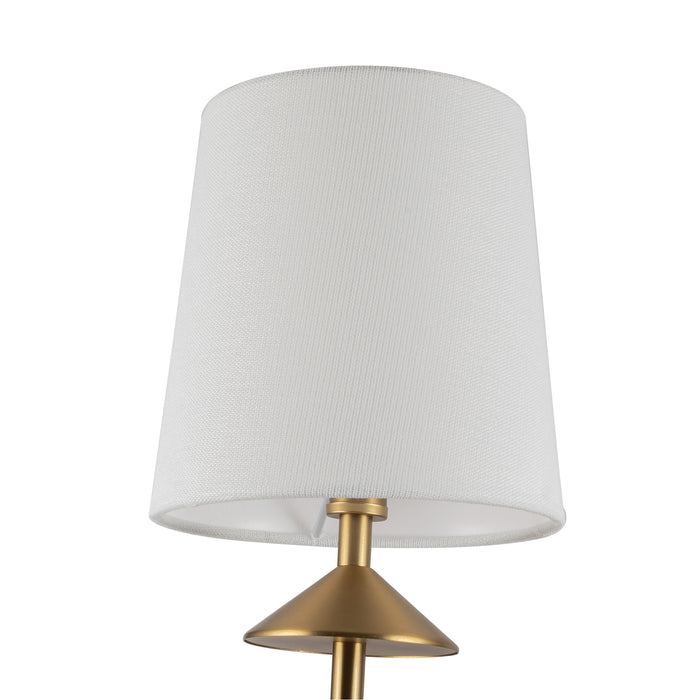 Bridgette Four Light Chandelier Brushed Gold/White Linen-Large Chandeliers-Alora-Lighting Design Store
