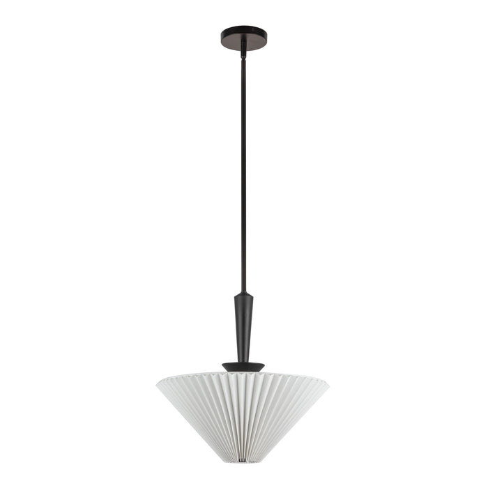 Bridgette One Light Pendant Matte Black/Folded White-Pendants-Alora-Lighting Design Store