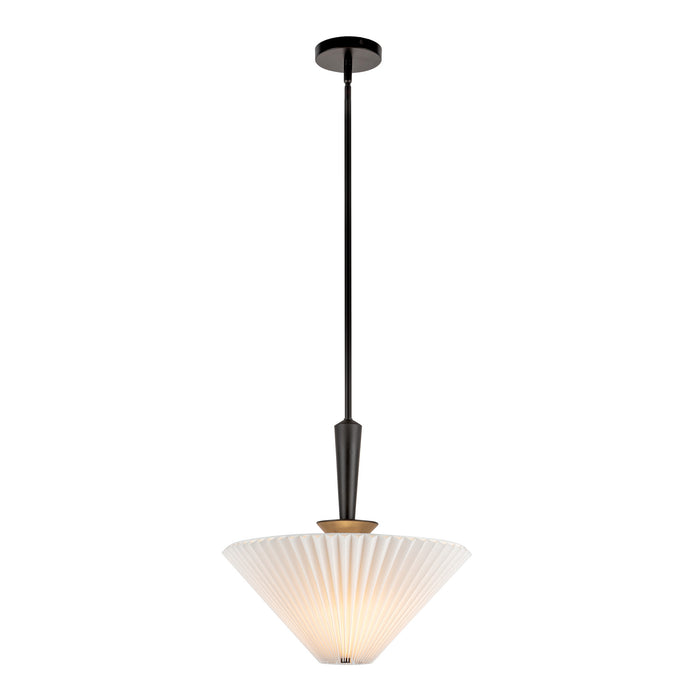 Bridgette One Light Pendant Matte Black/Folded White-Pendants-Alora-Lighting Design Store