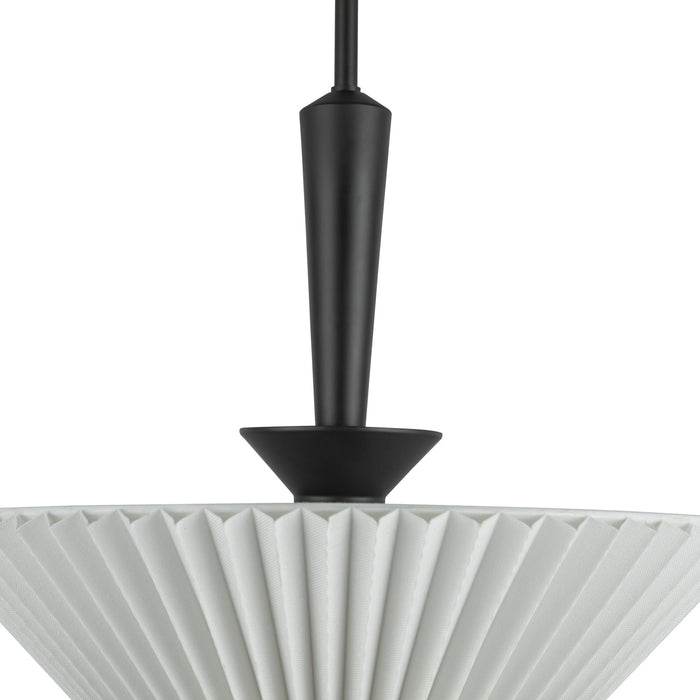 Bridgette One Light Pendant Matte Black/Folded White-Pendants-Alora-Lighting Design Store