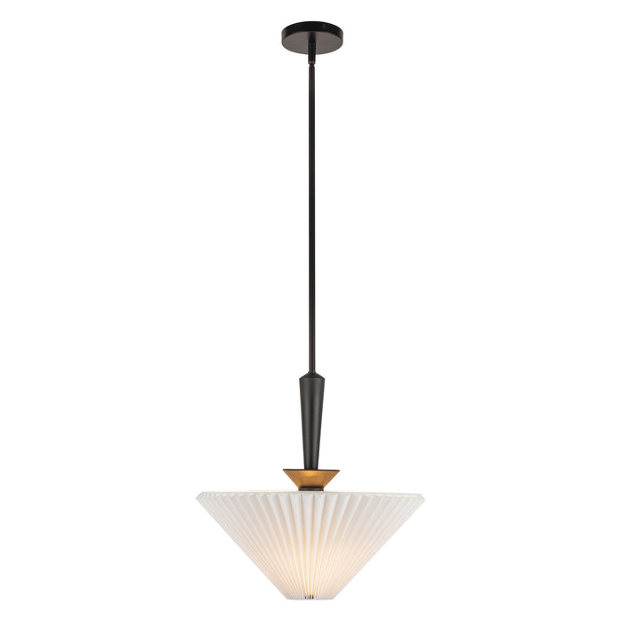 Bridgette One Light Pendant Matte Black/Folded White-Pendants-Alora-Lighting Design Store