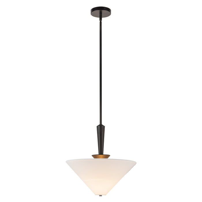Bridgette One Light Pendant Matte Black/White Linen-Pendants-Alora-Lighting Design Store