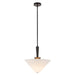 Bridgette One Light Pendant Matte Black/White Linen-Pendants-Alora-Lighting Design Store