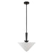 Bridgette One Light Pendant Matte Black/White Linen-Pendants-Alora-Lighting Design Store
