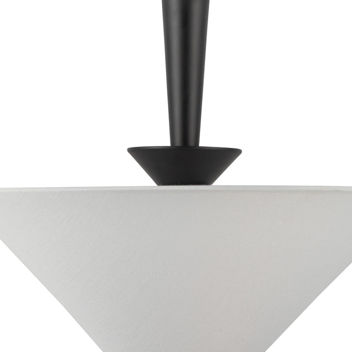 Bridgette One Light Pendant Matte Black/White Linen-Pendants-Alora-Lighting Design Store