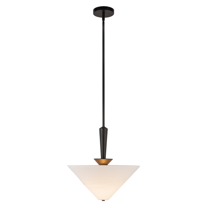 Bridgette One Light Pendant Matte Black/White Linen-Pendants-Alora-Lighting Design Store