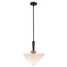 Bridgette One Light Pendant Matte Black/White Linen-Pendants-Alora-Lighting Design Store