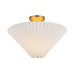 Bridgette One Light Semi-Flush Mount Brushed Gold/Folded White-Semi-Flush Mts.-Alora-Lighting Design Store