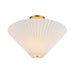 Bridgette One Light Semi-Flush Mount Brushed Gold/Folded White-Semi-Flush Mts.-Alora-Lighting Design Store