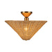 Bridgette One Light Semi-Flush Mount Brushed Gold/Rattan-Semi-Flush Mts.-Alora-Lighting Design Store