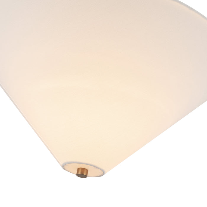 Bridgette One Light Semi-Flush Mount Brushed Gold/White Linen-Semi-Flush Mts.-Alora-Lighting Design Store