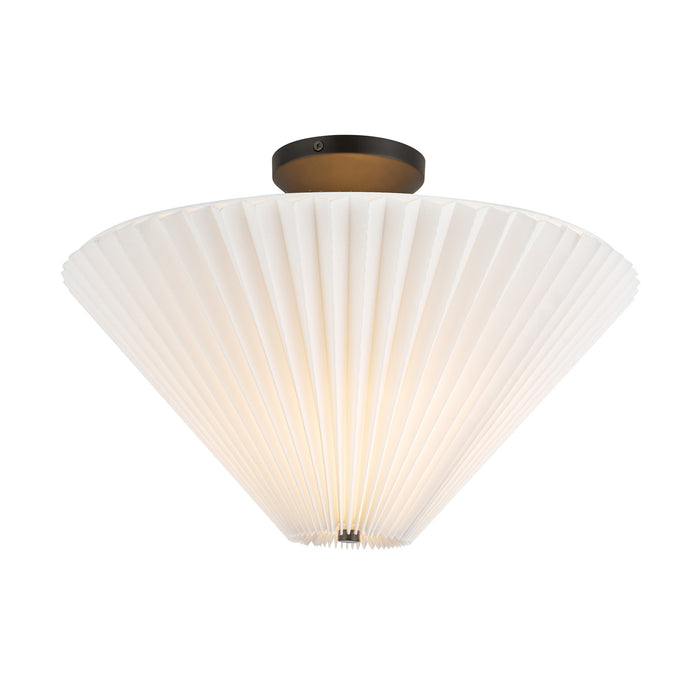 Bridgette One Light Semi-Flush Mount Matte Black/Folded White-Semi-Flush Mts.-Alora-Lighting Design Store