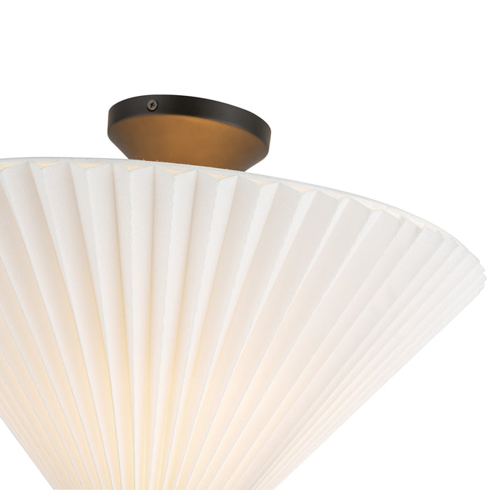 Bridgette One Light Semi-Flush Mount Matte Black/Folded White-Semi-Flush Mts.-Alora-Lighting Design Store