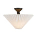 Bridgette One Light Semi-Flush Mount Matte Black/Folded White-Semi-Flush Mts.-Alora-Lighting Design Store