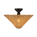 Bridgette One Light Semi-Flush Mount Matte Black/Rattan-Semi-Flush Mts.-Alora-Lighting Design Store