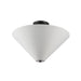 Bridgette One Light Semi-Flush Mount Matte Black/White Linen-Semi-Flush Mts.-Alora-Lighting Design Store
