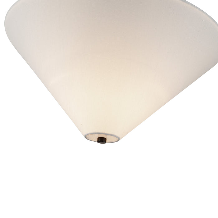 Bridgette One Light Semi-Flush Mount Matte Black/White Linen-Semi-Flush Mts.-Alora-Lighting Design Store