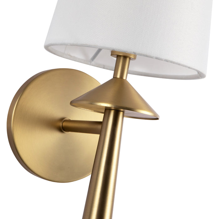 Bridgette One Light Vanity Brushed Gold/White Linen-Sconces-Alora-Lighting Design Store