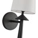 Bridgette One Light Vanity Matte Black/White Linen-Sconces-Alora-Lighting Design Store