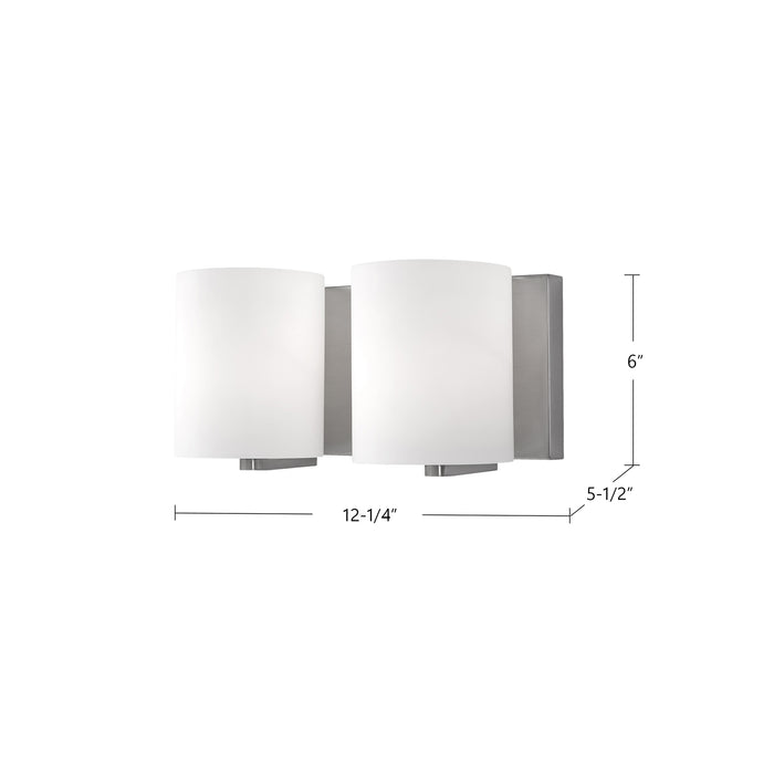 Bridgewater Two Light Vanity Brushed Nickel-Bathroom Fixtures-Kuzco Lighting-Lighting Design Store