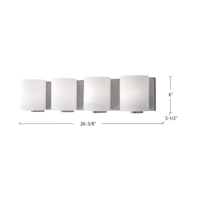 Bridgewater Four Light Vanity Brushed Nickel-Bathroom Fixtures-Kuzco Lighting-Lighting Design Store