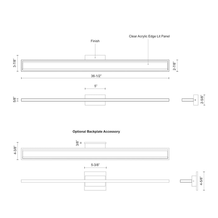 Brio LED Vanity Brushed Nickel-Bathroom Fixtures-Kuzco Lighting-Lighting Design Store