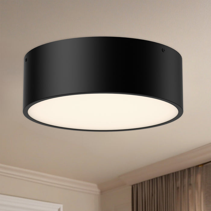 Brisbane Two Light Flush Mount Matte Black-Flush Mounts-Alora-Lighting Design Store