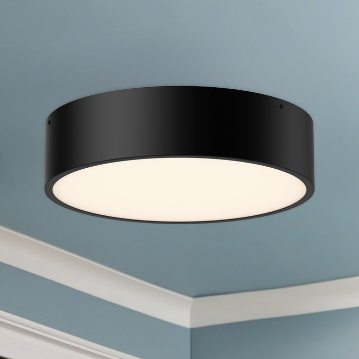 Brisbane Three Light Flush Mount Matte Black-Flush Mounts-Alora-Lighting Design Store