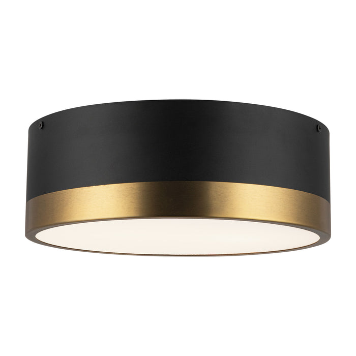 Brisbane Two Light Flush Mount Aged Gold/Matte Black-Flush Mounts-Alora-Lighting Design Store