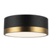 Brisbane Two Light Flush Mount Aged Gold/Matte Black-Flush Mounts-Alora-Lighting Design Store
