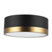 Brisbane Two Light Flush Mount Aged Gold/Matte Black-Flush Mounts-Alora-Lighting Design Store