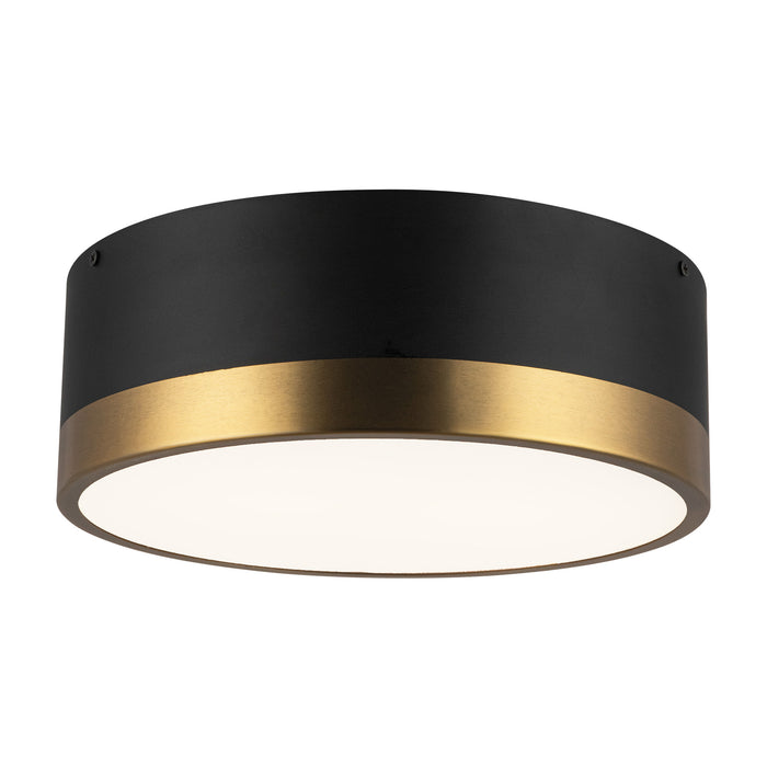 Brisbane Two Light Flush Mount Aged Gold/Matte Black-Flush Mounts-Alora-Lighting Design Store