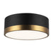 Brisbane Two Light Flush Mount Aged Gold/Matte Black-Flush Mounts-Alora-Lighting Design Store