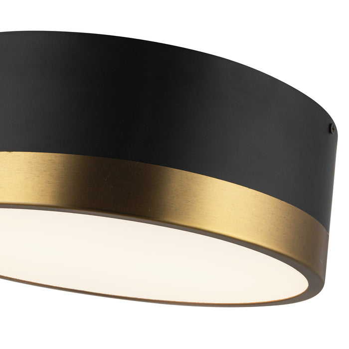 Brisbane Two Light Flush Mount Aged Gold/Matte Black-Flush Mounts-Alora-Lighting Design Store