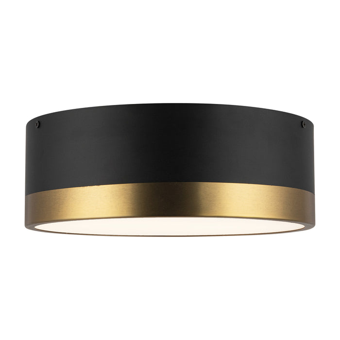 Brisbane Two Light Flush Mount Aged Gold/Matte Black-Flush Mounts-Alora-Lighting Design Store