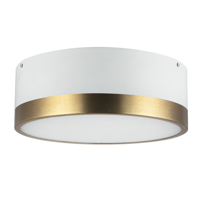 Brisbane Two Light Flush Mount Aged Gold/White-Flush Mounts-Alora-Lighting Design Store