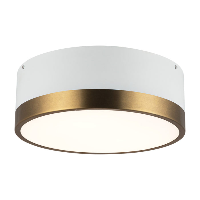 Brisbane Two Light Flush Mount Aged Gold/White-Flush Mounts-Alora-Lighting Design Store