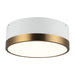 Brisbane Two Light Flush Mount Aged Gold/White-Flush Mounts-Alora-Lighting Design Store
