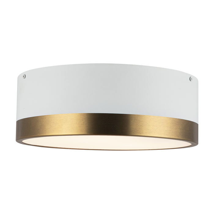 Brisbane Two Light Flush Mount Aged Gold/White-Flush Mounts-Alora-Lighting Design Store