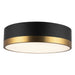 Brisbane Three Light Flush Mount Aged Gold/Matte Black-Flush Mounts-Alora-Lighting Design Store