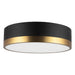 Brisbane Three Light Flush Mount Aged Gold/Matte Black-Flush Mounts-Alora-Lighting Design Store