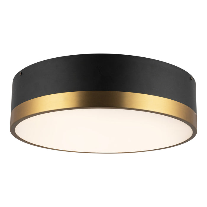 Brisbane Three Light Flush Mount Aged Gold/Matte Black-Flush Mounts-Alora-Lighting Design Store