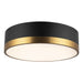 Brisbane Three Light Flush Mount Aged Gold/Matte Black-Flush Mounts-Alora-Lighting Design Store