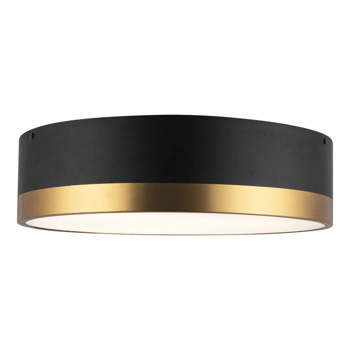 Brisbane Three Light Flush Mount Aged Gold/Matte Black-Flush Mounts-Alora-Lighting Design Store