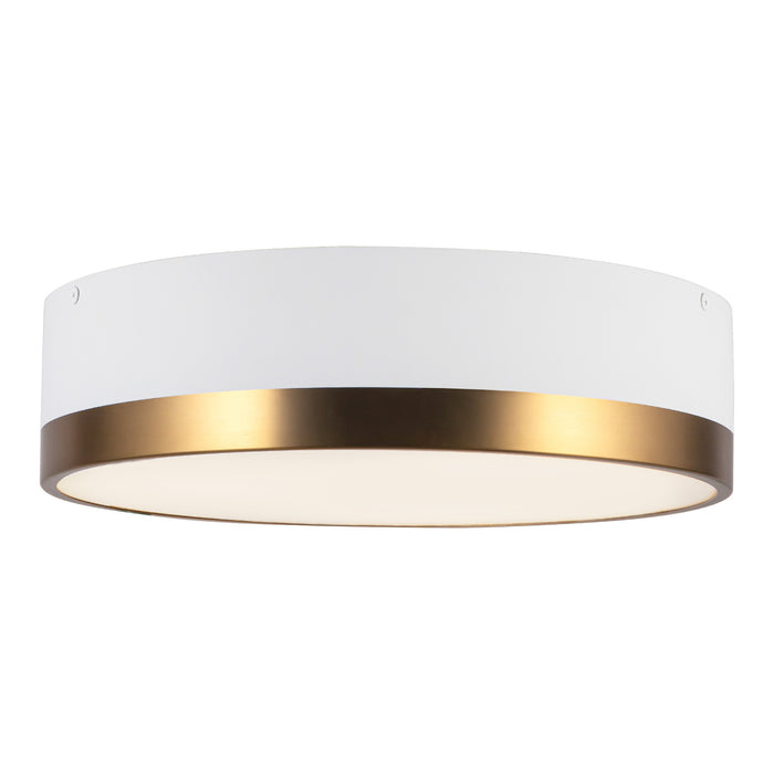 Brisbane Three Light Flush Mount Aged Gold/White-Flush Mounts-Alora-Lighting Design Store