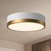 Brisbane Three Light Flush Mount Aged Gold/White-Flush Mounts-Alora-Lighting Design Store