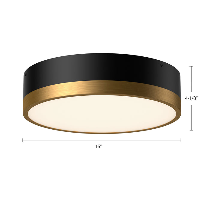Brisbane Three Light Flush Mount Aged Gold/White-Flush Mounts-Alora-Lighting Design Store
